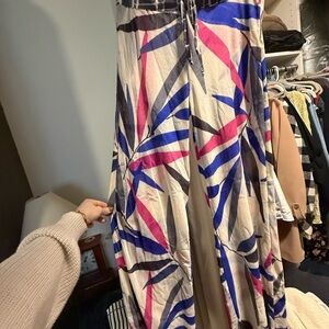 Colorful Abstract Wide-Leg Swim Cover Up Pants